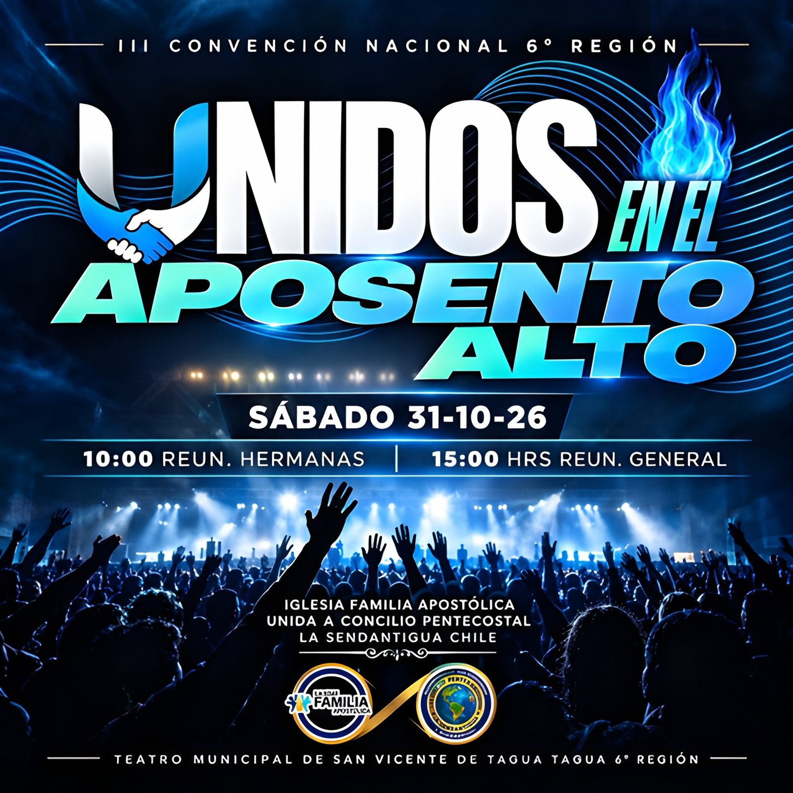 Afiche III Convención Nacional 6° Región: Unidos en el Aposento Alto